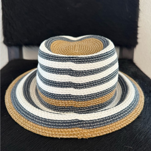 Eric Javits Straw Striped Bucket Hat - Picture 3 of 5